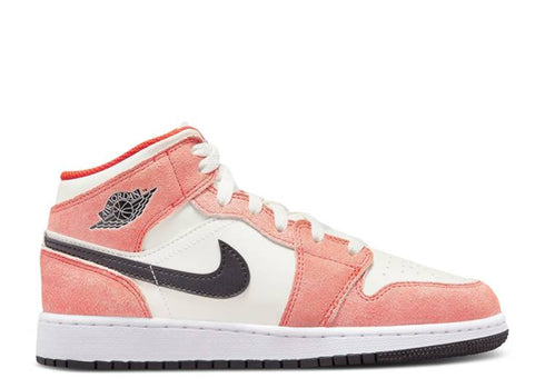 AIR JORDAN 1 MID SE GS ORANGE SUEDE